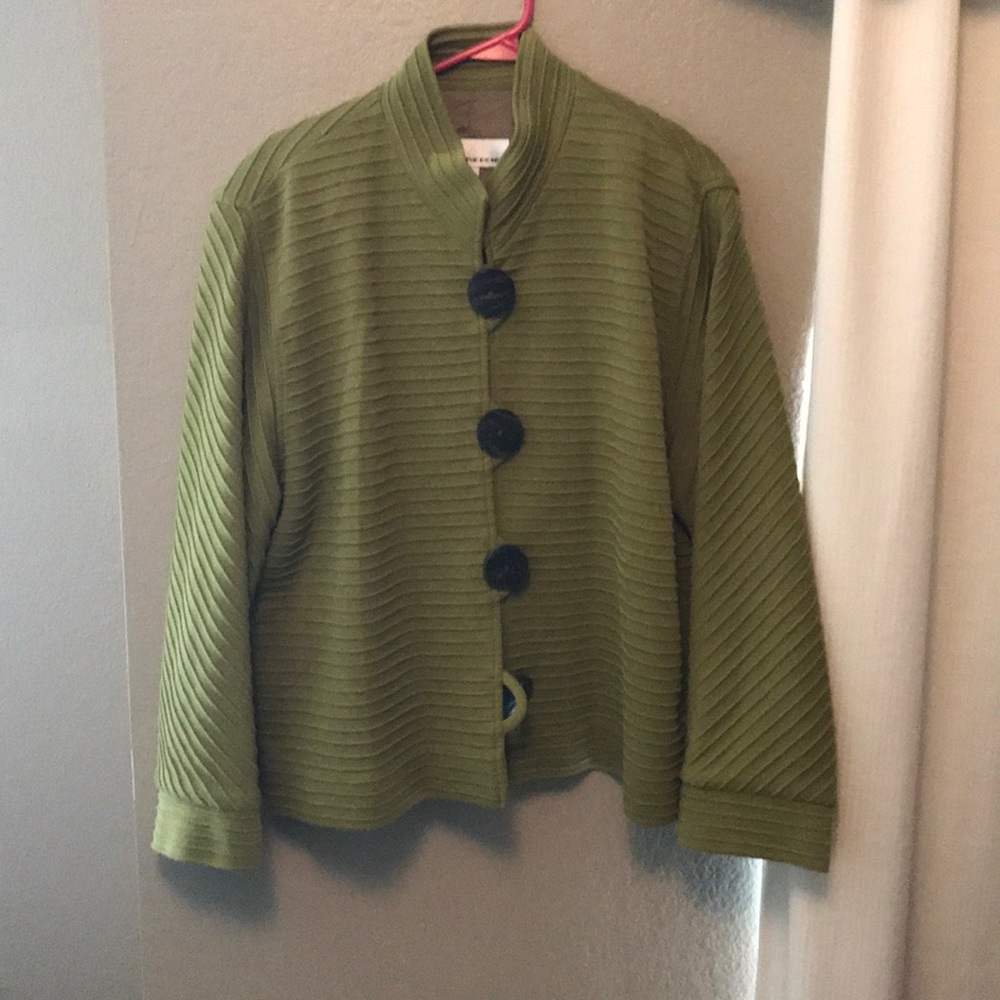 Green textured blazer